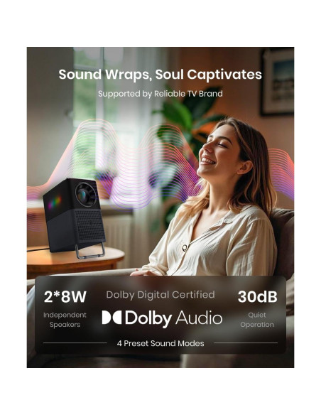 Proyector TCL A1 GTV 1080P Bluetooth WiFi 120" Dolby Digital