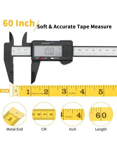 6 Paquetes Cinta Métrica Corporal Dombbfye 150 CM Multicolor