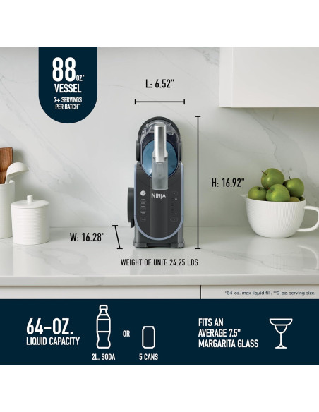 Máquina de Bebidas Congeladas Ninja SLUSHi 88 oz, 5 Programas