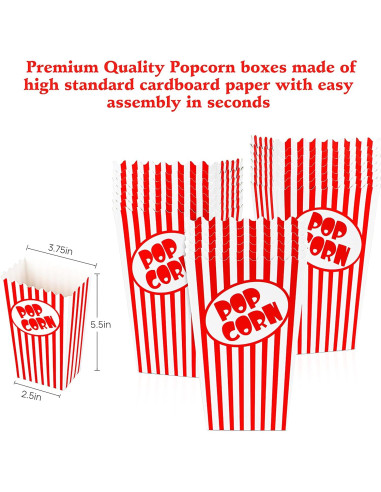 Cajas de Palomitas Mini Zahaat 25 Unidades 14 cm Reutilizables