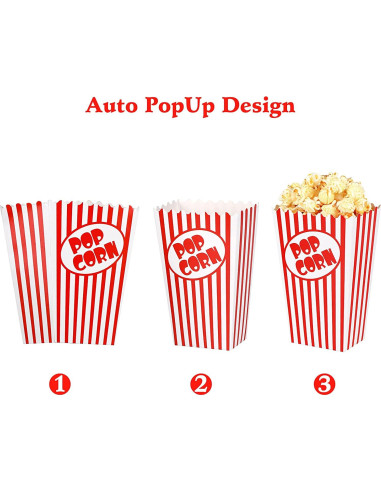 Cajas de Palomitas Mini Zahaat 25 Unidades 14 cm Reutilizables