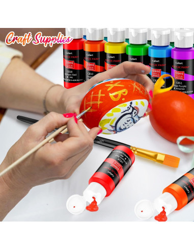 Juego de Pintura Acrílica Caliart 72 Colores 59ml con 12 Pinceles