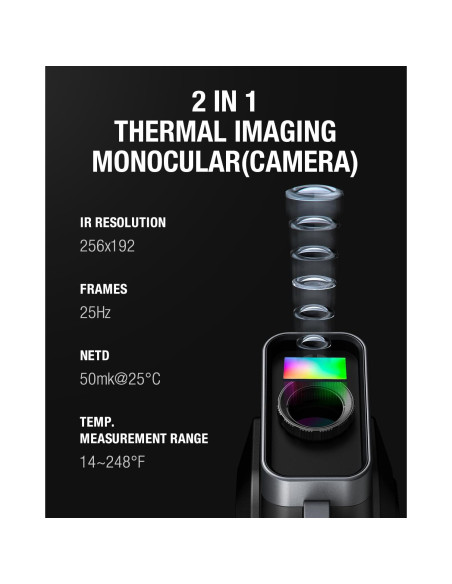 Monocular Térmico Teslong TTS300 256x192 11mm 3.5" LCD