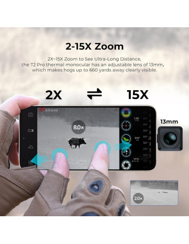 Monocular Térmico InfiRay T2 Pro para Android 256x192 1300m
