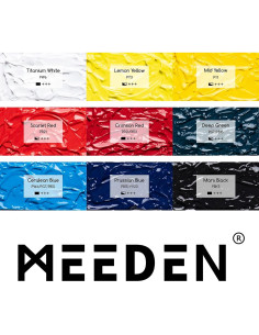 Juego de Pintura Acrílica MEEDEN Artista 9 Tubos 60ml 2