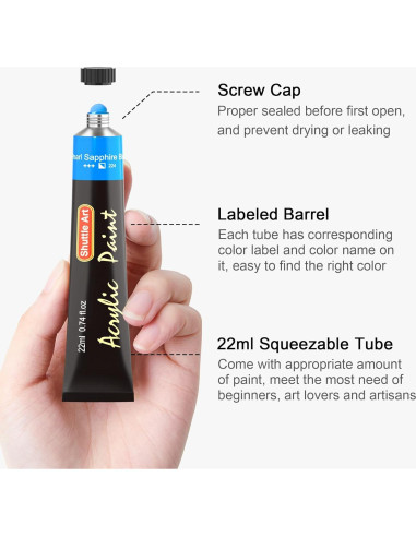 Set de Pintura Acrílica Shuttle Art 66 Colores 82 Piezas