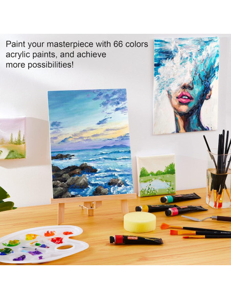 Set de Pintura Acrílica Shuttle Art 66 Colores 82 Piezas