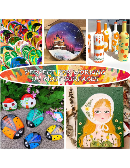 Set de Pintura Acrílica Shuttle Art 66 Colores 82 Piezas