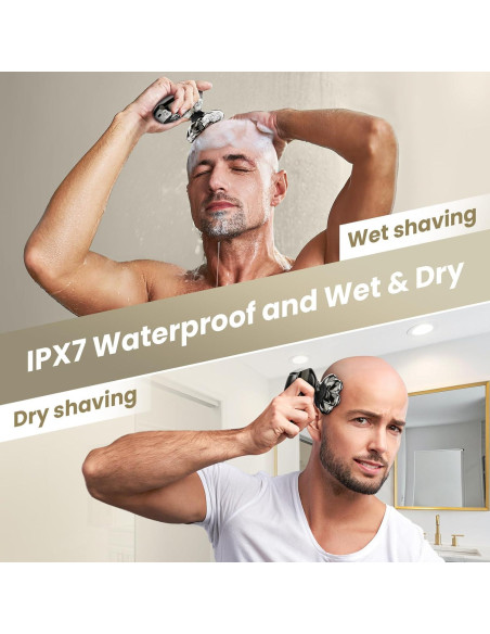 Afeitadora de Cabeza SHPAVVER 7D Desmontable IPX7 Carga Tipo C