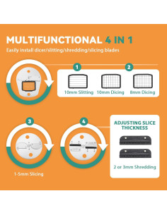 Picadora de Verduras Automática Newhai DZ-2 200W Acero Inoxidable 2