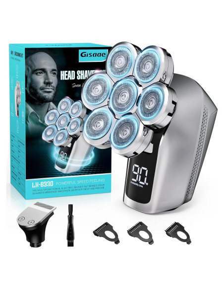 Afeitadora eléctrica Gisaae 7D recargable IPX7 para hombres