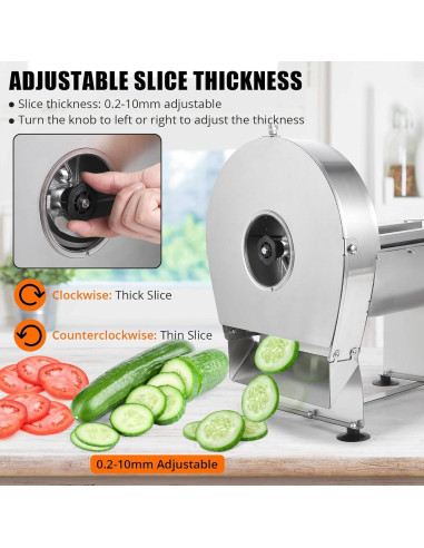 Cortadora de Verduras Eléctrica Dainslef Acero Inoxidable 0-10mm