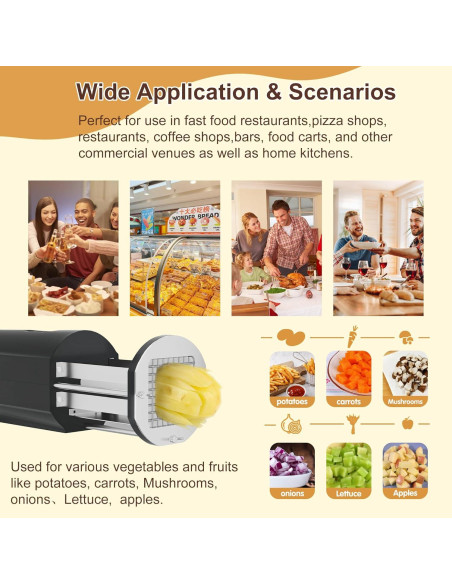 Cortador de Papas Fritas Eléctrico AZXILE Automático 2.6kg