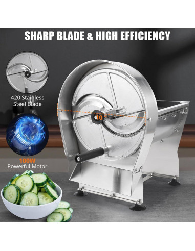 Cortadora de Verduras Eléctrica Dainslef Acero Inoxidable 0-10mm