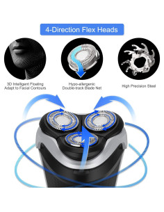 Afeitadora Eléctrica MAX-T RMS8101 3D Recargable IPX7 2