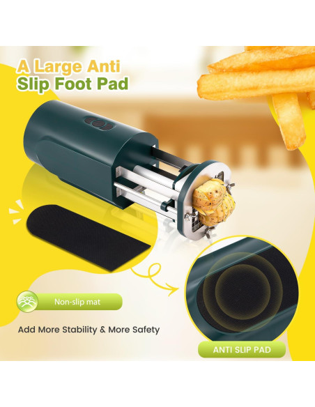 Cortadora de Papas Francesas Eléctrica Flyseago Verde 2 Cuchillas