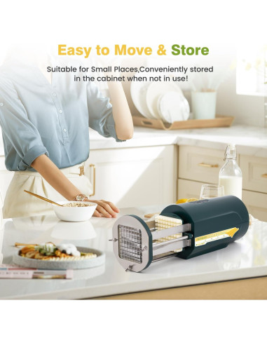 Cortadora de Papas Francesas Eléctrica Flyseago Verde 2 Cuchillas