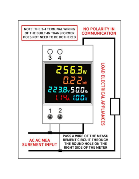 Medidor de Energía Digital Shenzhenshixin - AC 40-300V, 100A