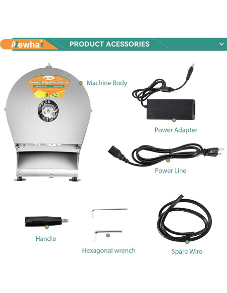 Cortadora de Verduras Eléctrica Newhai 0-10mm Acero Inoxidable