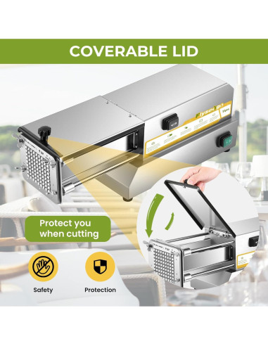 Cortador de Papas Fritas Eléctrico Flyseago 4 Cuchillas Acero Inoxidable