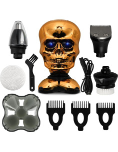 Afeitadora Eléctrica de Cabeza Calva Raznia GS-3BL Dorada 2