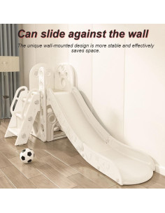 Tobogán Plegable para Niños Monle 1-12 Años con Baloncesto 2