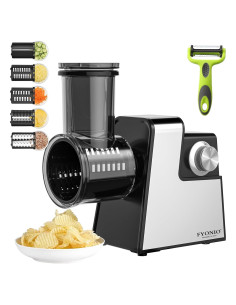 Rallador Eléctrico FYONIO 350W con 5 Cuchillas Intercambiables