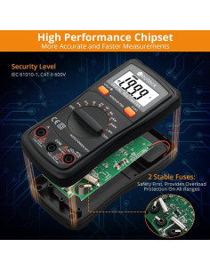 Multímetro Digital Neoteck 2000 Cuentas AC/DC con Continuidad 2