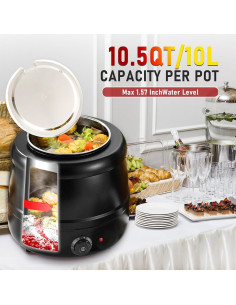 Olla Eléctrica Calentador de Sopa 10L CMOOD Acero Inoxidable 2