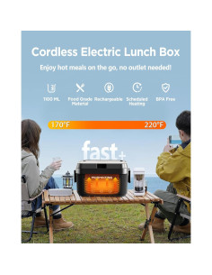 Caja de Almuerzo Eléctrica Hugmazing 1100ML Inalámbrica 2