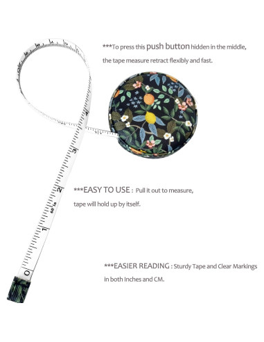 Cinta Métrica Retráctil WM 150 cm Doble Cara para Costura