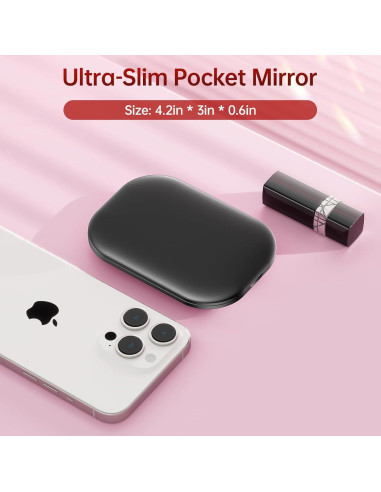 Espejo de Viaje Iluminado Benbilry Compacto 1X/3X Negro