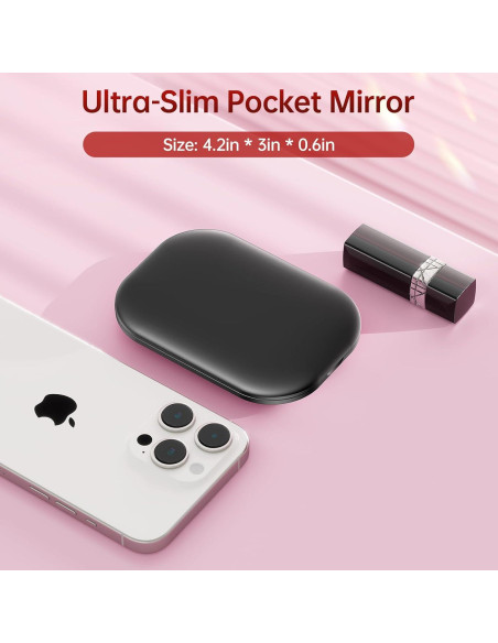 Espejo de Viaje Iluminado Benbilry Compacto 1X/3X Negro