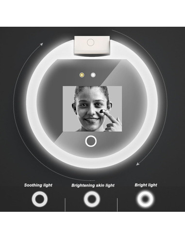 Espejo Compacto Diyeeni con Cámara UV y Luz LED 97mm