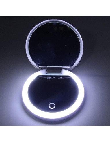 Espejo Compacto Diyeeni con Cámara UV y Luz LED 97mm