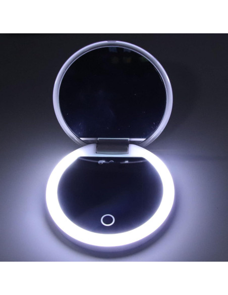 Espejo Compacto Diyeeni con Cámara UV y Luz LED 97mm