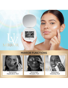 Espejo UV HAMMSOM 3X con Luz LED y Cámara para Protección Solar 2