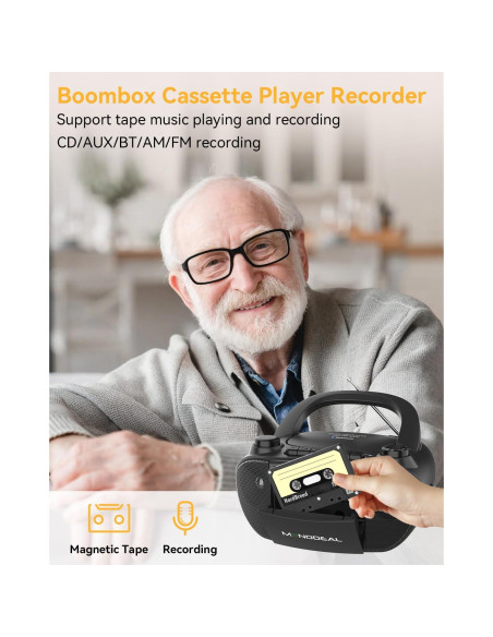 Reproductor de Cinta Cassette y CD MONODEAL CD1016 Bluetooth