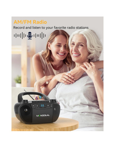 Reproductor de Cinta Cassette y CD MONODEAL CD1016 Bluetooth