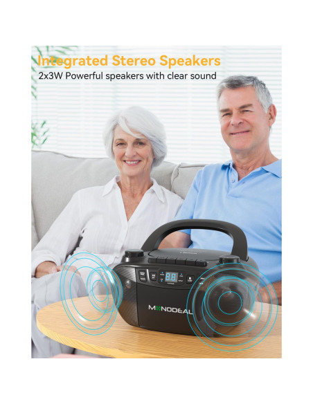 Reproductor de Cinta Cassette y CD MONODEAL CD1016 Bluetooth