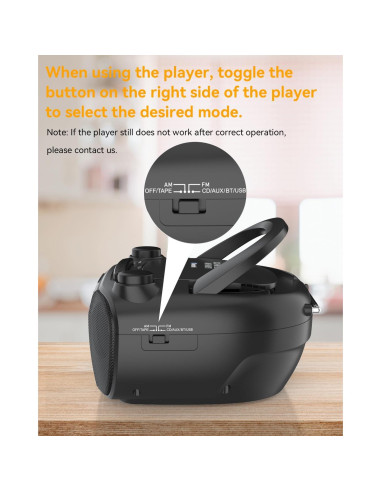 Reproductor de Cinta Cassette y CD MONODEAL CD1016 Bluetooth