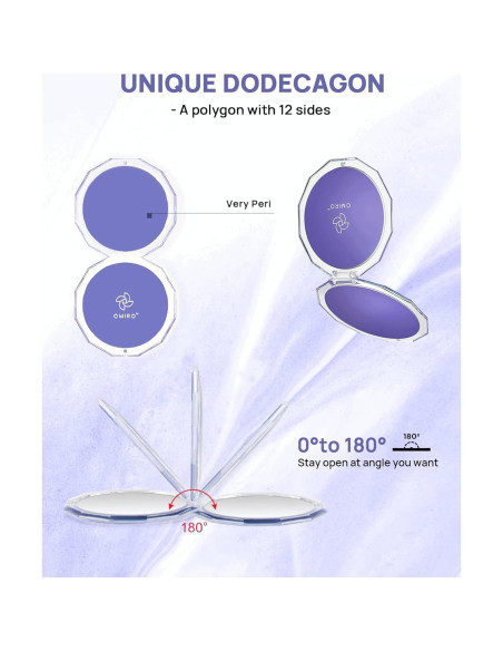 Espejo Compacto OMIRO 8.9 cm 1X/10X Aumento Plegable Moda