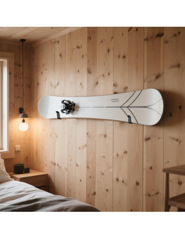 4 Clips de Montaje en Pared Kvlniqs para Snowboard Negro