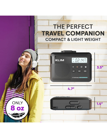 Reproductor de Casete KLIM K7 + Convertidor a MP3 + Tarjeta SD 32GB