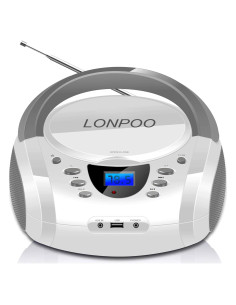 Reproductor de CD Portátil LONPOO LP-D01 Bluetooth FM USB