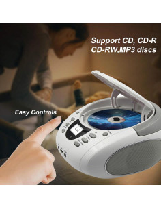 Reproductor de CD Portátil LONPOO LP-D01 Bluetooth FM USB 2