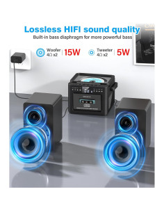 Sistema Estéreo Greadio 9-en-1 con Reproductor CD y Bluetooth 40W 2