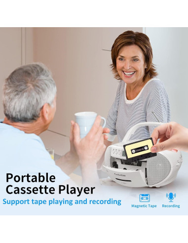 Reproductor de CD y Cassette Gelielim BT-9224MU Portátil