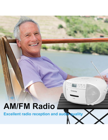 Reproductor de CD y Cassette Gelielim BT-9224MU Portátil