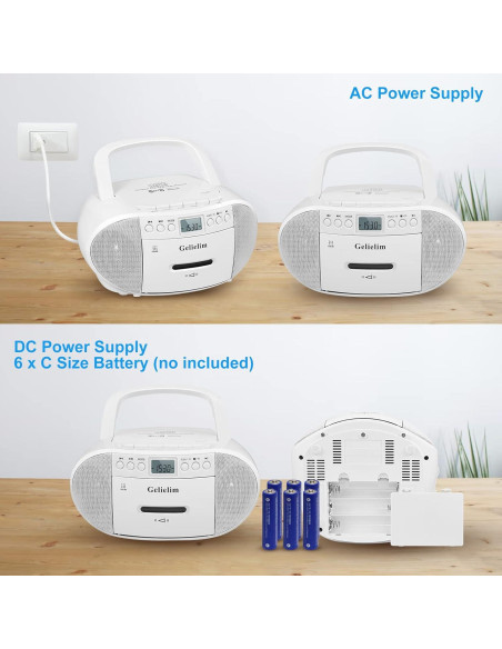 Reproductor de CD y Cassette Gelielim BT-9224MU Portátil